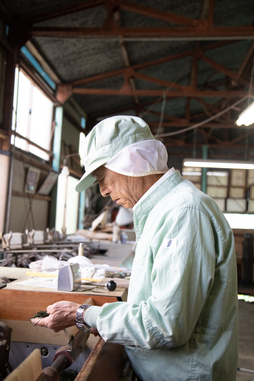 Maejima at work in his workshop