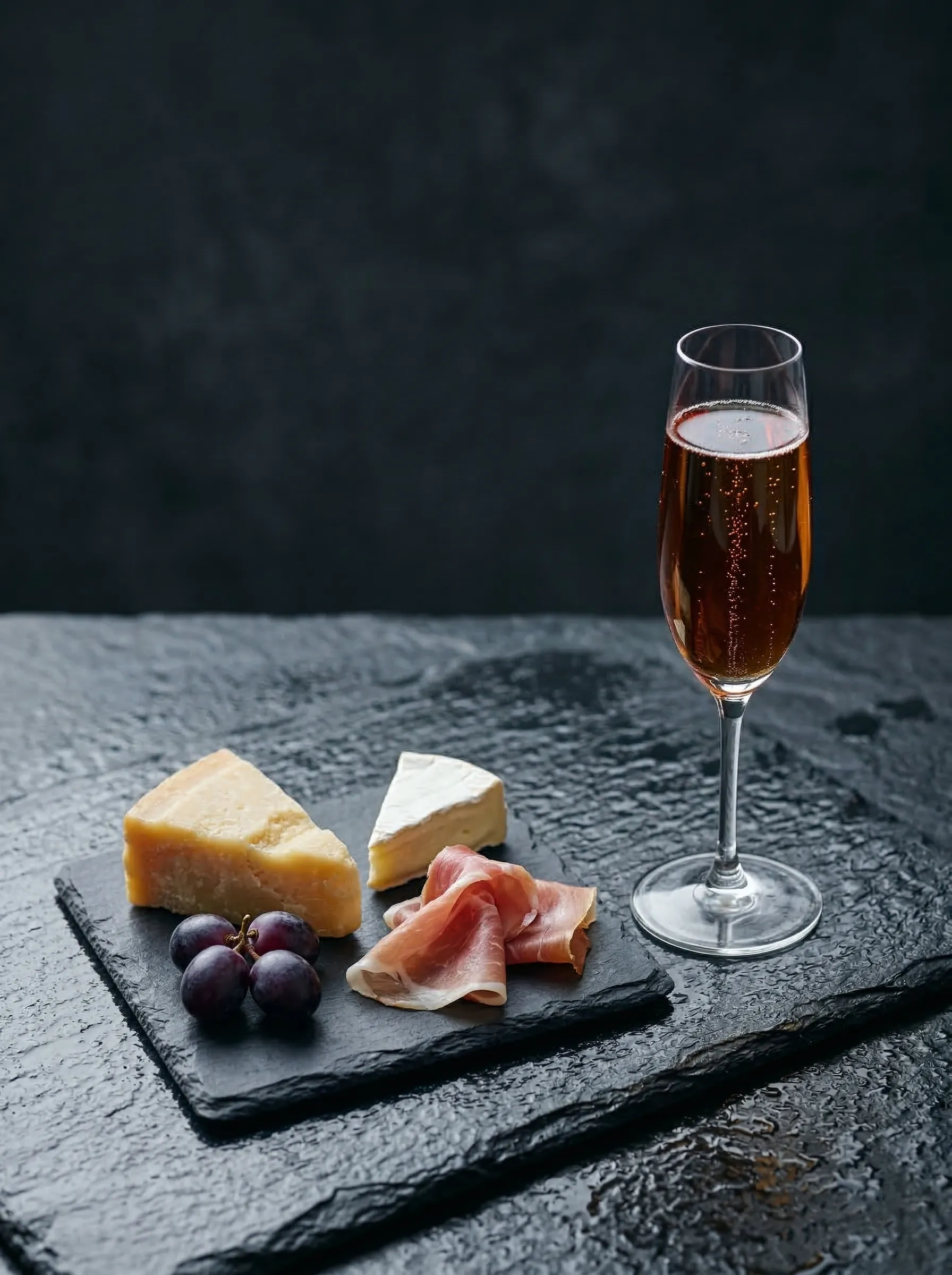 Apple Wakocha paired with cheese and charcuterie