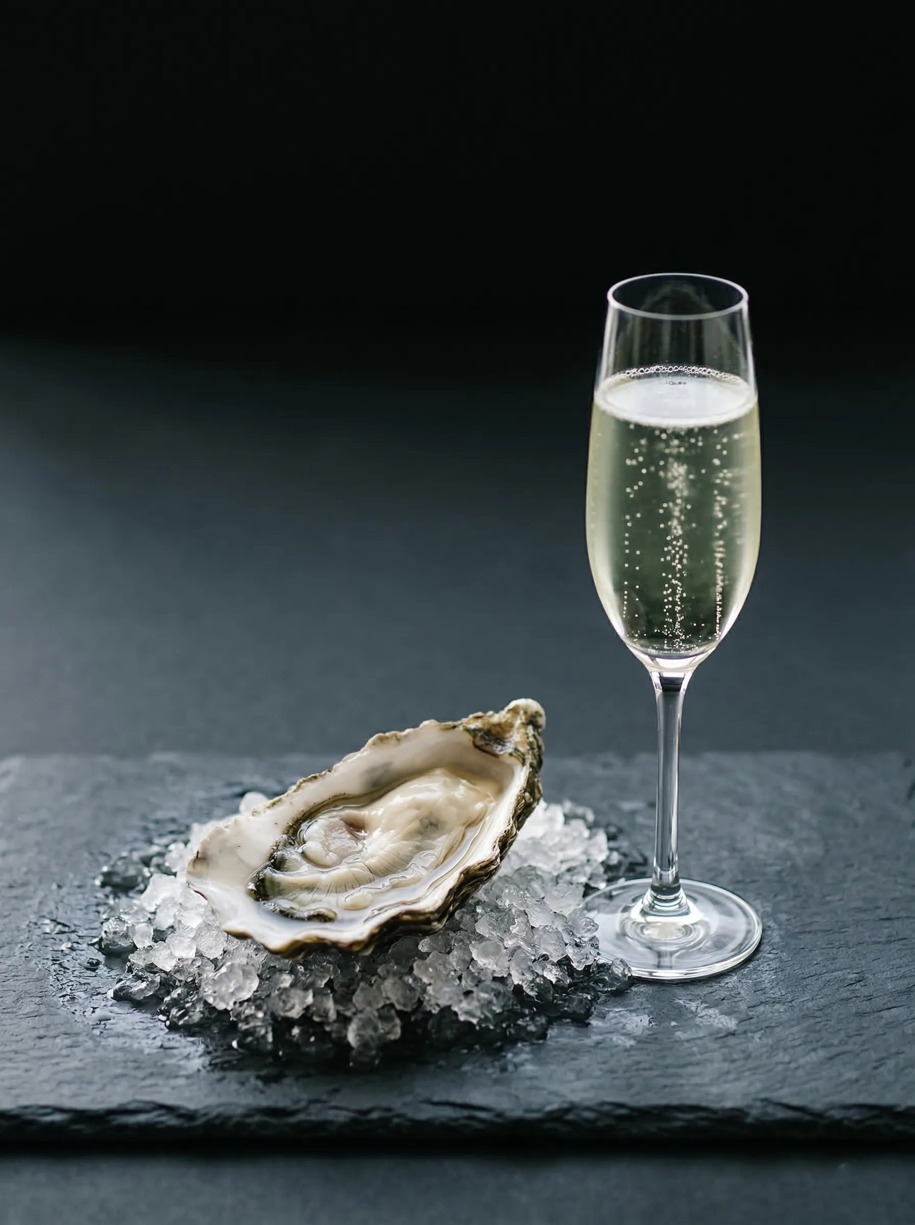 Yuzu Sencha paired with fresh oyster on ice